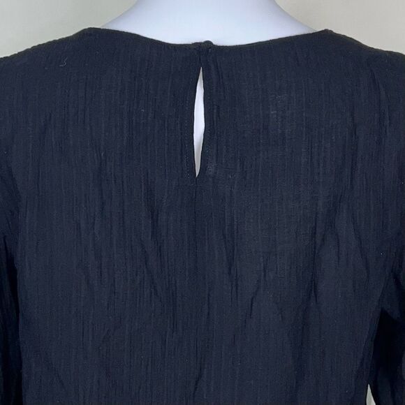 MNG Long Sleeve Gauze Keyhole Back Blouse - Picture 8 of 10